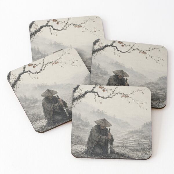 Item preview, Ronin Art - Lone Samurai in a Snowy Orchard designed and sold by MouradStudio.