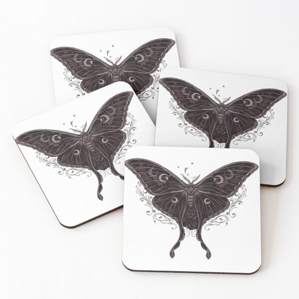 Item preview, Gothic Luna Moth Moon Witchcore Dark Fantasy designed and sold by JanjjaSoulInk.