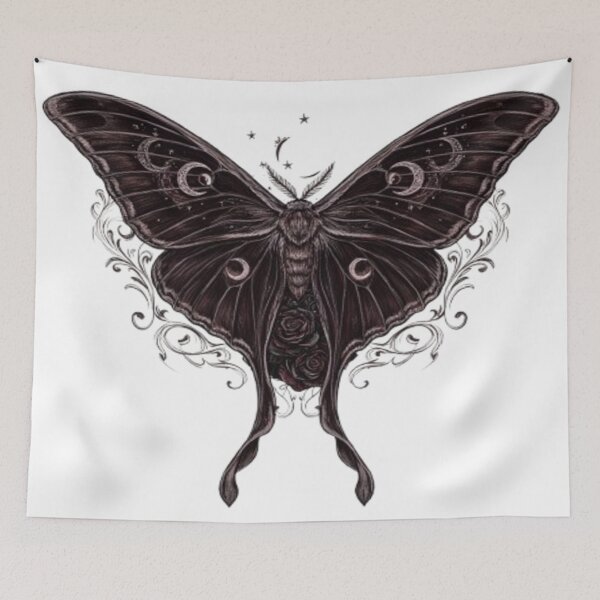 Item preview, Gothic Luna Moth Moon Witchcore Dark Fantasy designed and sold by JanjjaSoulInk.
