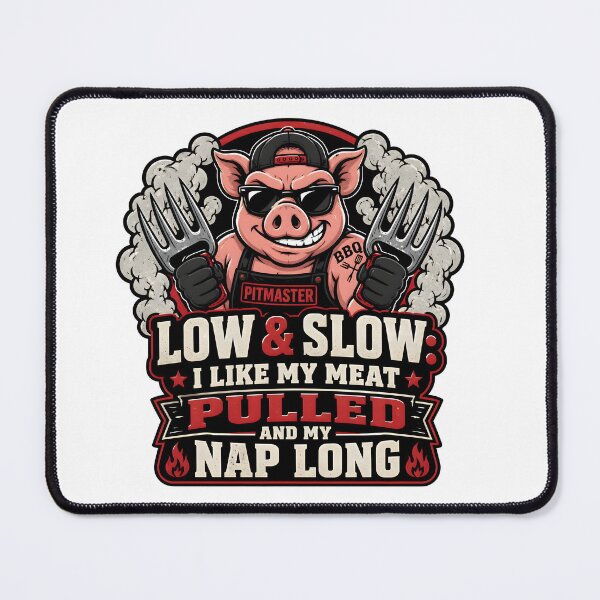 Item preview, Low And Slow Pulled Meat Long Nap BBQ Smoker Pitmaster Funny Gift designed and sold by CleverRaccoon.