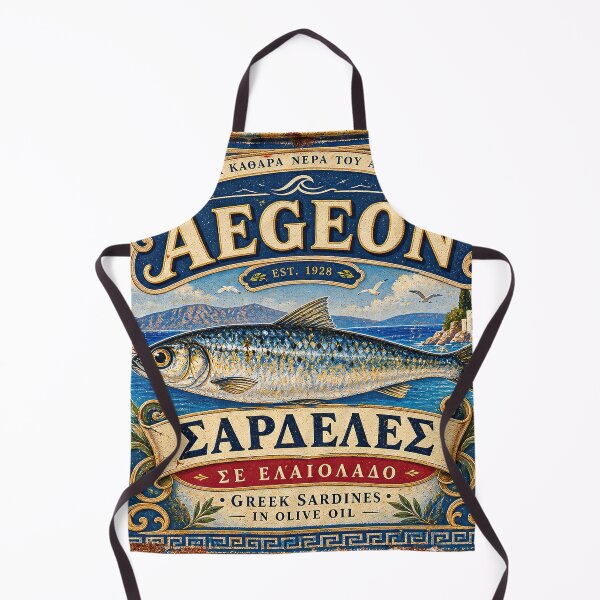 Item preview, Vintage Greek Aegean Sardine Tin Label designed and sold by newnomads-art.