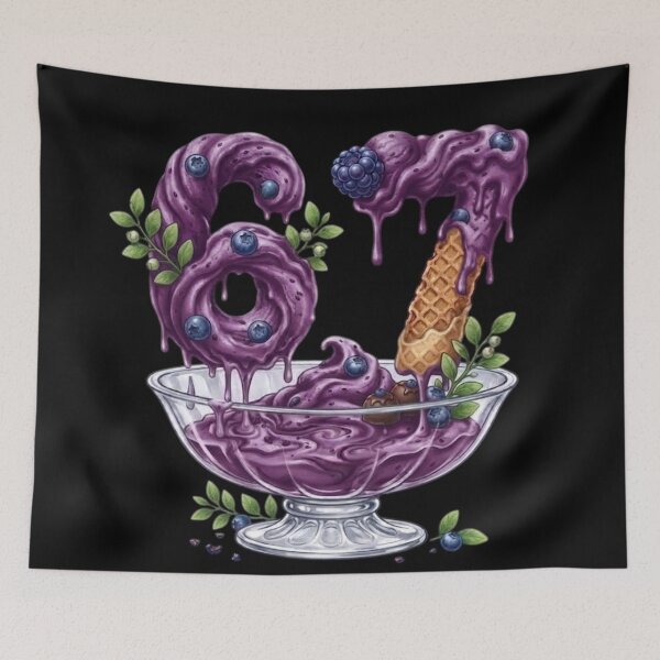 Item preview, 67 Blueberry Ice Cream Dripping Number Dessert Sundae Bowl | 67 Meme | Trending | Girly | Cute designed and sold by TeenLake.