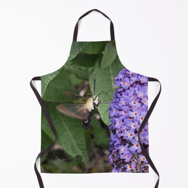 Item preview, Hummingbird Hawk-Moth feeding on Purple Butterfly Bush designed and sold by Astute-Artio-Photography.