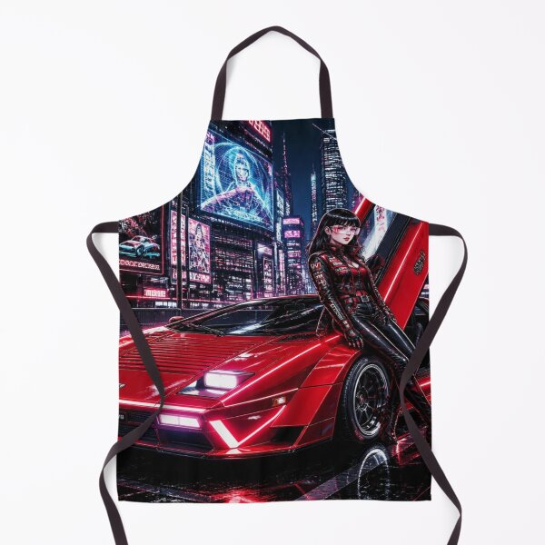 Item preview, Cyberpunk Wedge Supercar - Red Turbo Neon  designed and sold by JMAVILA ART.