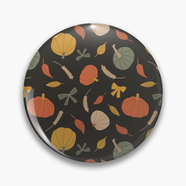 Item preview, Diseño de lazo de calabaza de cosecha otoñal: calabazas, trigo y hojas de otoño sobre fondo marrón carbón. designed and sold by Live-Created.