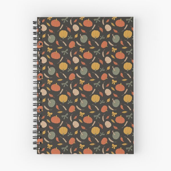 Item preview, Autumn Harvest Pumpkin Bow Pattern – Fall Pumpkins, Wheat & Leaves on Charcoal Brown designed and sold by Live-Created.