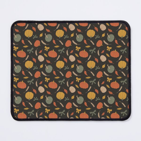 Item preview, Autumn Harvest Pumpkin Bow Pattern – Fall Pumpkins, Wheat & Leaves on Charcoal Brown designed and sold by Live-Created.