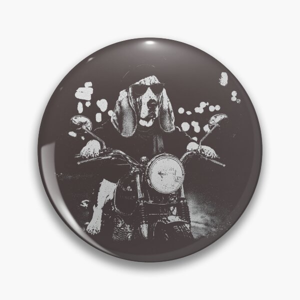 Artikelvorschau, Basset Hound Motorradfahrer – Retro Beatnik Hund entworfen und verkauft von donwillisjrart.