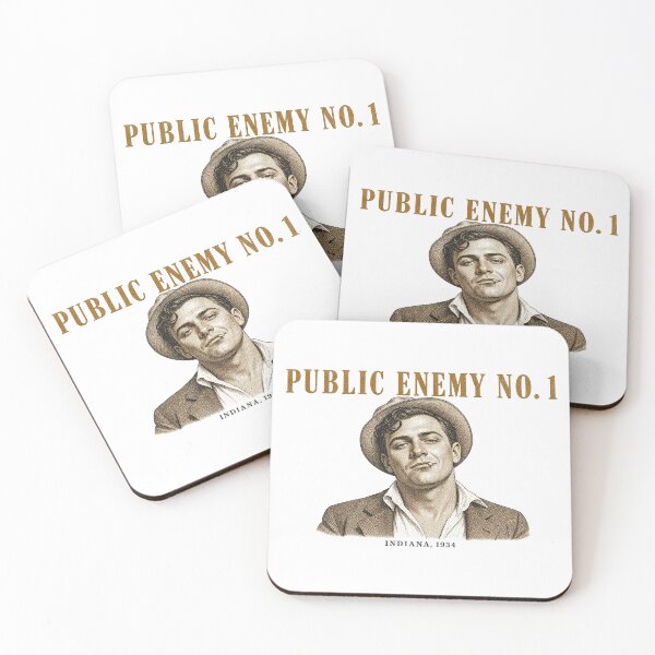 Item preview, Public Enemy No. 1 Vintage Halftone Outlaw Portrait 1930s designed and sold by Art&Fun.