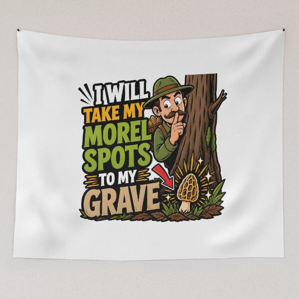 Item preview, I Will Take My Morel Spots To My Grave Mushroom Hunting Funny Gift designed and sold by CleverRaccoon.