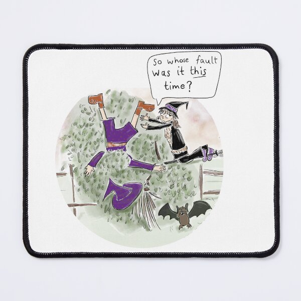 Item preview, Funny Halloween cartoon of witch crashing into a bush. designed and sold by KPlayerAdhder.