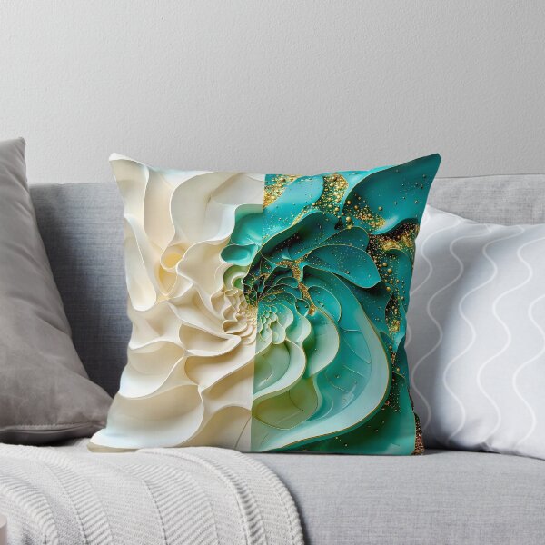 Item preview, Duality of Cream Satin and Teal Gold Filigree designed and sold by Vicky Brago-Mitchell®.