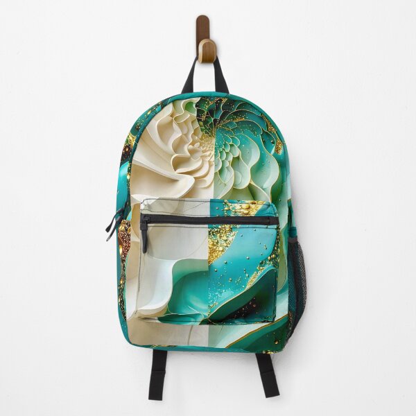 Item preview, Duality of Cream Satin and Teal Gold Filigree designed and sold by Vicky Brago-Mitchell®.