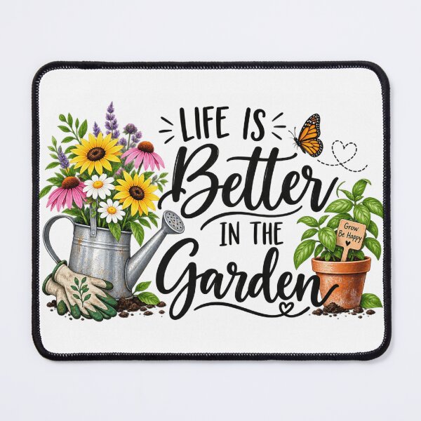 Item preview, Life Is Better in the Garden – Cheerful Garden Lover Design designed and sold by Julie Leisure Gardening.