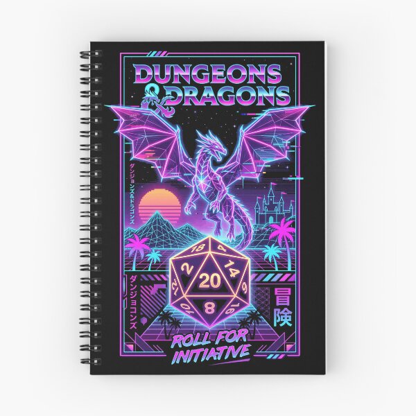 Item preview, Synthwave Dragon (Roll for Initiative) designed and sold by RatherCreative.