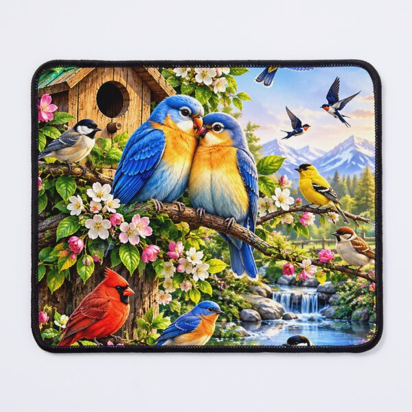 Item preview, Colorful birds in a blooming paradise designed and sold by urbanshop7.