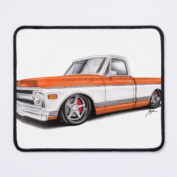 Item preview, Orange & White 1970 Chevy C10 - Hand-Drawn Colored Pencil Art designed and sold by Jason Bylsma.