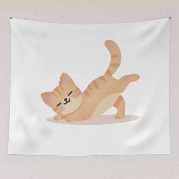 Item preview, Stretching Cat Illustration designed and sold by DinaArtStudio.