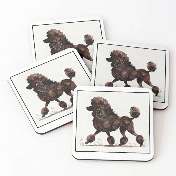 Item preview, Poodle Walking - in Rich Brown Watercolor Soft Silhouette designed and sold by mediafreespirit.