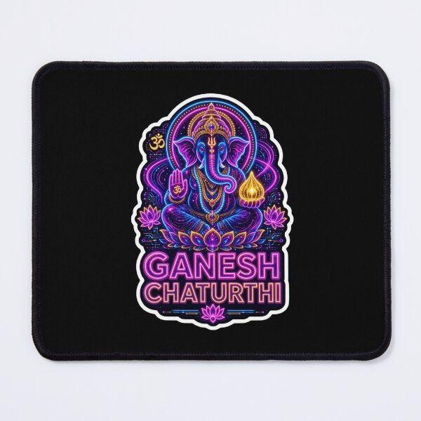 Item preview, Neon Ganesha Chaturthi Divine Blessing designed and sold by ExploreAura Studio.