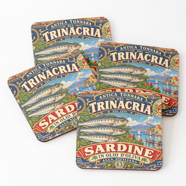 Item preview, Vintage Sicilian Sardine Tin Label designed and sold by newnomads-art.