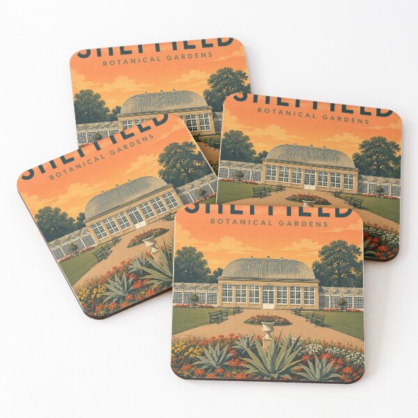 Item preview, Sheffield Retro Travel Poster – Botanical Gardens Wall Art designed and sold by StillandStory.