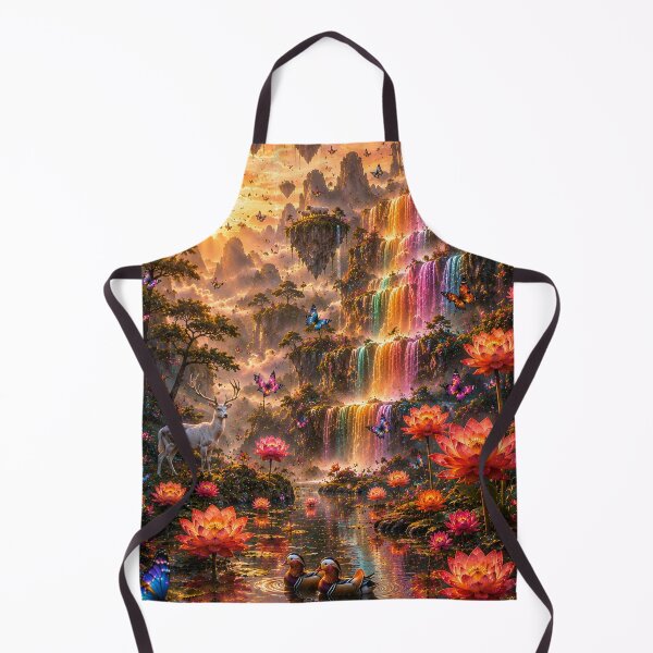 Item preview, Rainbow Waterfall Lotus Pond Deer designed and sold by nardreelxz.