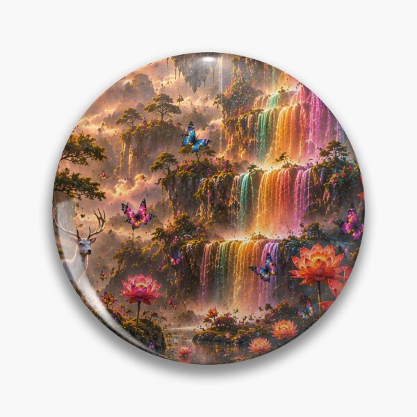 Item preview, Rainbow Waterfall Lotus Pond Deer designed and sold by nardreelxz.