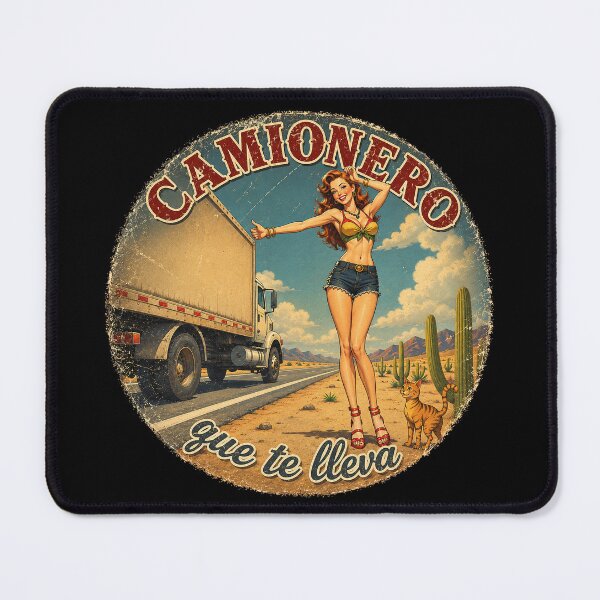 Item preview, Vintage Pin-Up "Trucker Who Gives You a Ride" designed and sold by East-Blue-Cat.