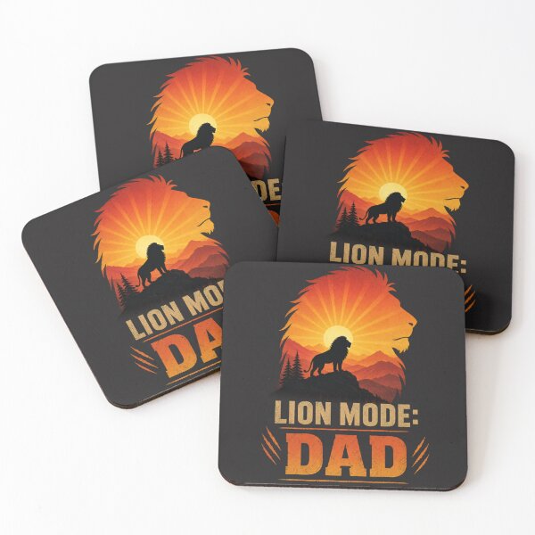Item preview, Retro Sunset Lion Silhouette Lion Mode Dad Design designed and sold by Bennie Singh.