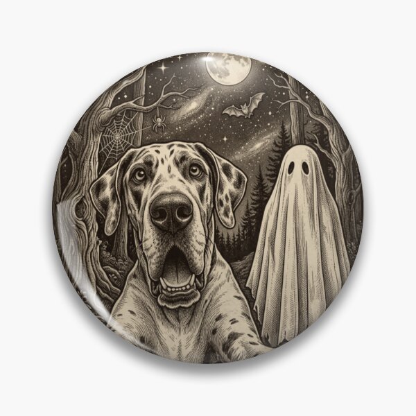 Item preview, Spooky Great Dane Selfie with Ghost Halloween Dog T-Shirt designed and sold by designwiss.