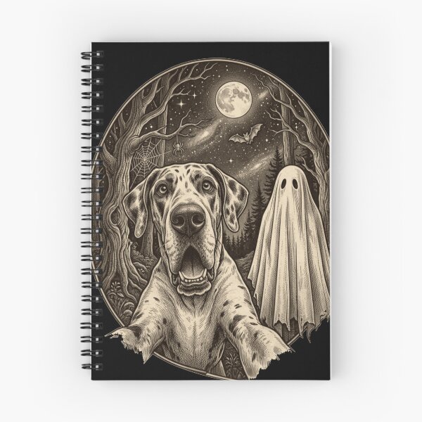 Item preview, Spooky Great Dane Selfie with Ghost Halloween Dog T-Shirt designed and sold by designwiss.
