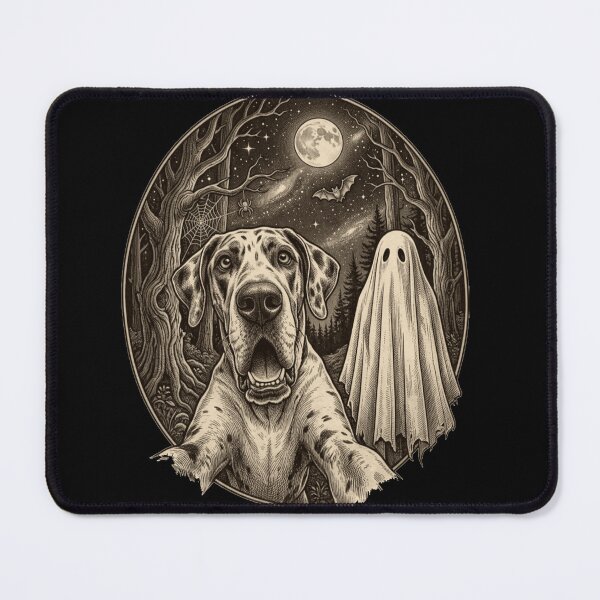Item preview, Spooky Great Dane Selfie with Ghost Halloween Dog T-Shirt designed and sold by designwiss.