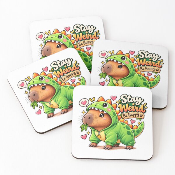 Item preview, Cute Capybara Dinosaur – Stay Weird Be Happy – Kawaii Dino Animal designed and sold by JrNergal.