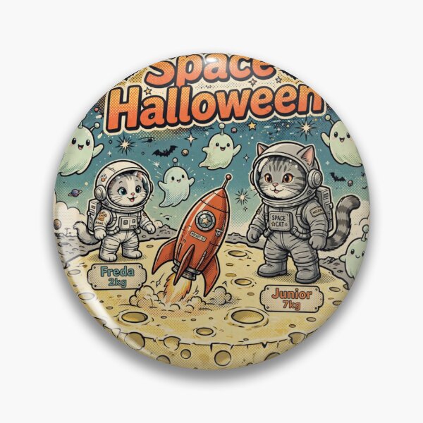 Item preview, Freda and Junior Space Halloween Kawaii Astronaut Cats Ghosts Rocket designed and sold by MAISON SYLVIE.