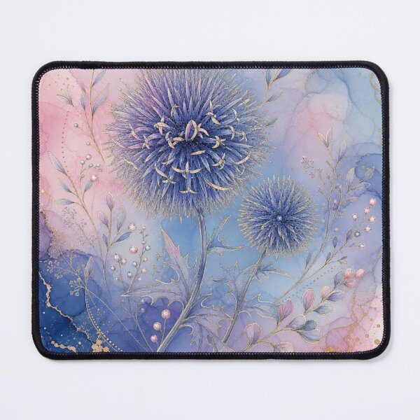 Item preview, Ethereal Blue Thistle Pastel Alcohol Ink Floral Art designed and sold by AneissPiaf.