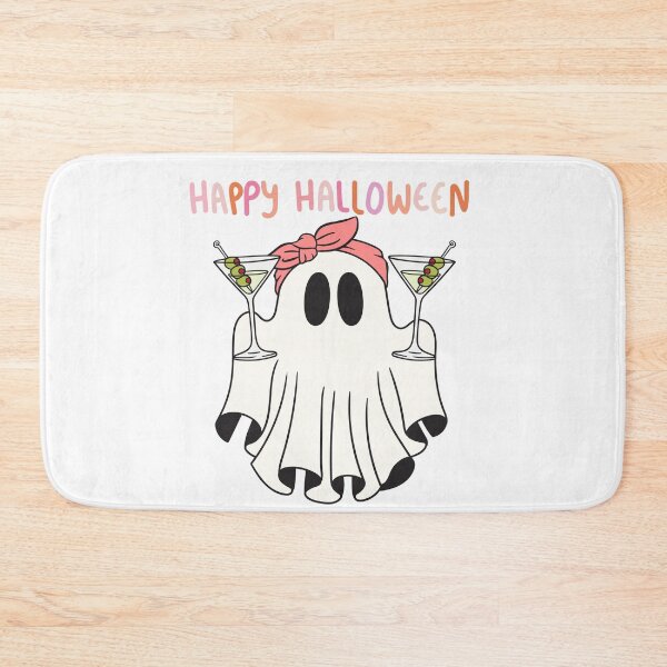 Item preview, Cute Kawaii Ghost With Martinis Happy Halloween designed and sold by     Sela Art .