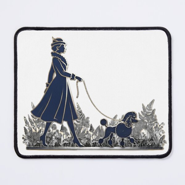 Item preview, Woman Walking her Poodle - Stylish Silhouette designed and sold by mediafreespirit.