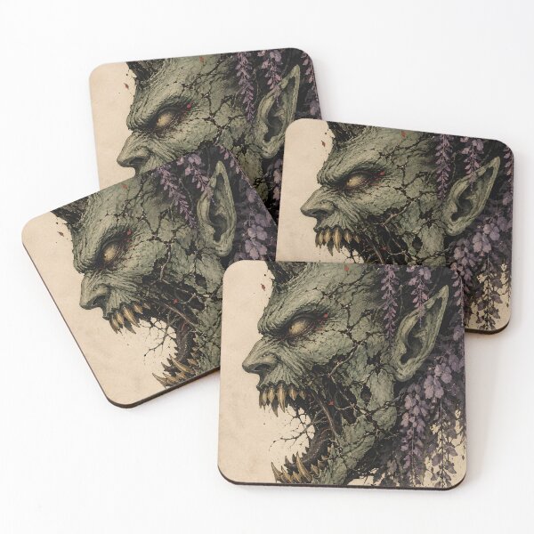 Item preview, Gothic Japanese Art - Green Wisteria Oni designed and sold by MouradStudio.