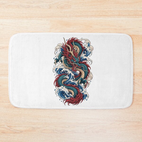 Item preview, Japanese Dragon and Waves designed and sold by ichiyori.