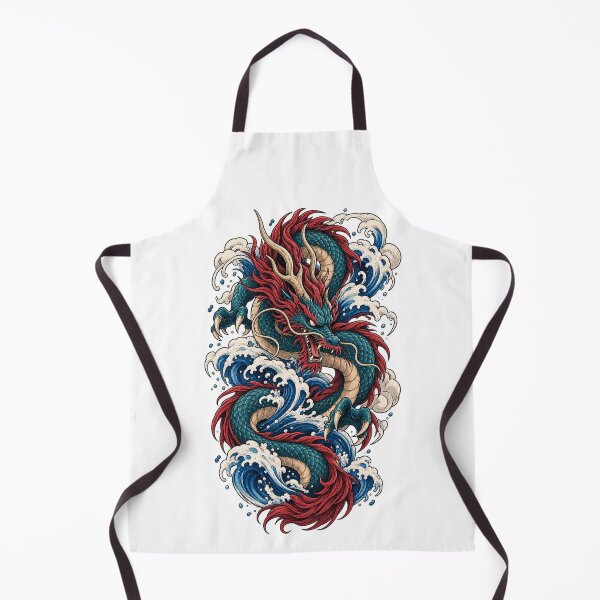 Item preview, Japanese Dragon and Waves designed and sold by ichiyori.