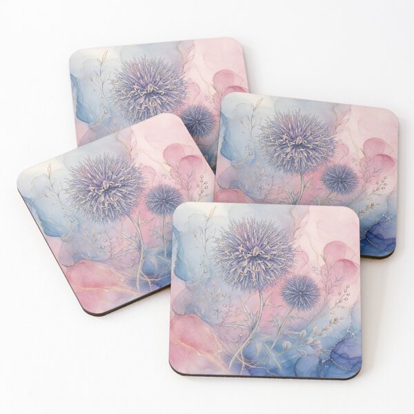Item preview, Abstract Blue Thistle Pastel Digital Watercolor Art designed and sold by AneissPiaf.