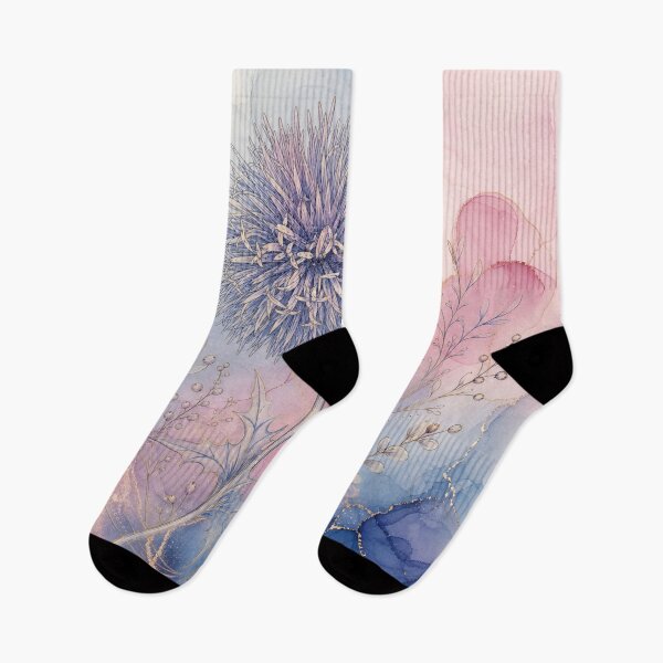 Item preview, Abstract Blue Thistle Pastel Digital Watercolor Art designed and sold by AneissPiaf.