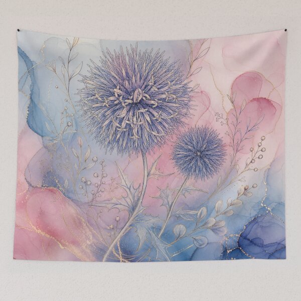 Item preview, Abstract Blue Thistle Pastel Digital Watercolor Art designed and sold by AneissPiaf.