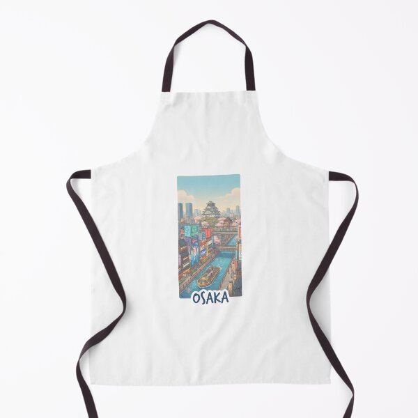 Item preview, Osaka Japan Travel Poster Art with Osaka Castle and Dotonbori Canal designed and sold by Blue pumpkins shop.