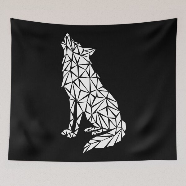 Item preview, White Geometric Wolf designed and sold by Espyr.Art.