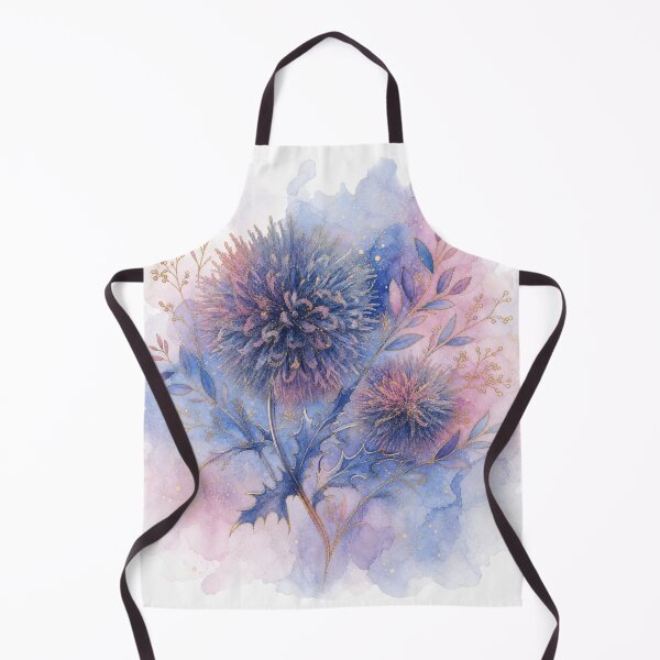 Item preview, Pastel Watercolor Blue Thistle Floral Splash Art designed and sold by AneissPiaf.