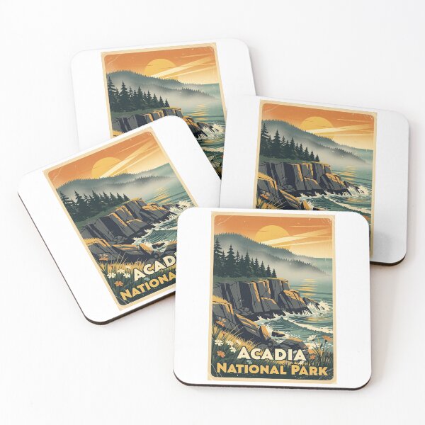 Item preview, Acadia National Park Vintage Travel Art designed and sold by Teelogic.