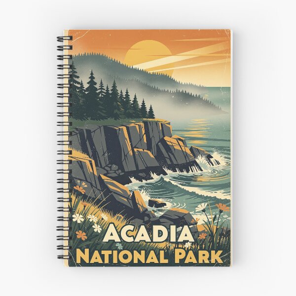 Item preview, Acadia National Park Vintage Travel Art designed and sold by Teelogic.