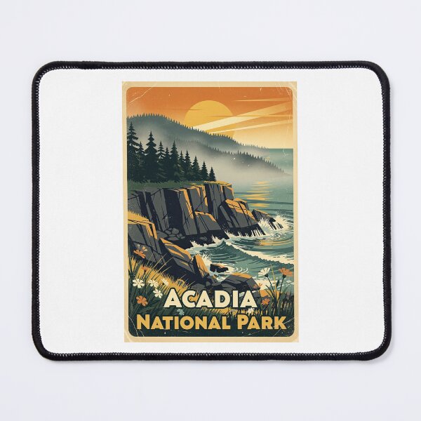 Item preview, Acadia National Park Vintage Travel Art designed and sold by Teelogic.